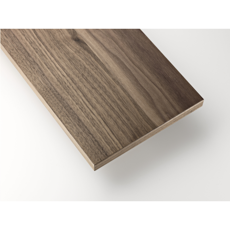 A close up on the walnut Shelves from String Furniture.