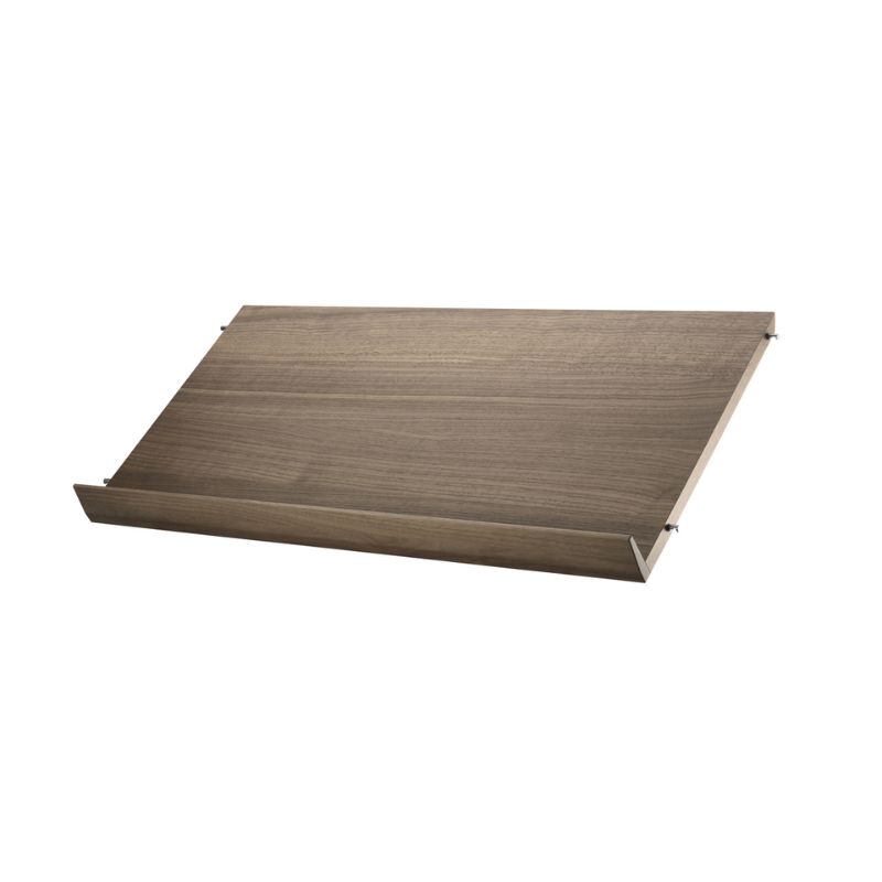 The 30.7 inch Solid Magazine Shelves from String Furniture in walnut.