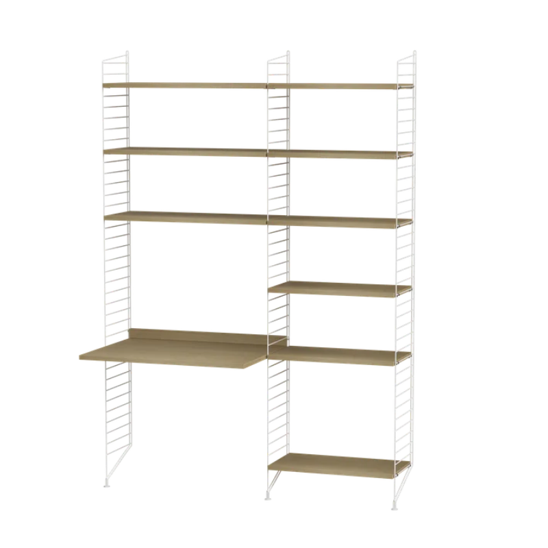 The Workspace Bundle B from String Furniture in oak and white.