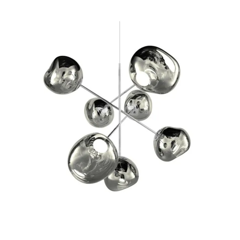 A swarm, huddle, herd, cluster or bunch; there are a thousand ways of configuring our lamps to produce an extraordinary lighting arrangement. Fitted with their new LED module, Tom Dixon's Melt Chandeliers are an attempt to rethink the contemporary chandelier.