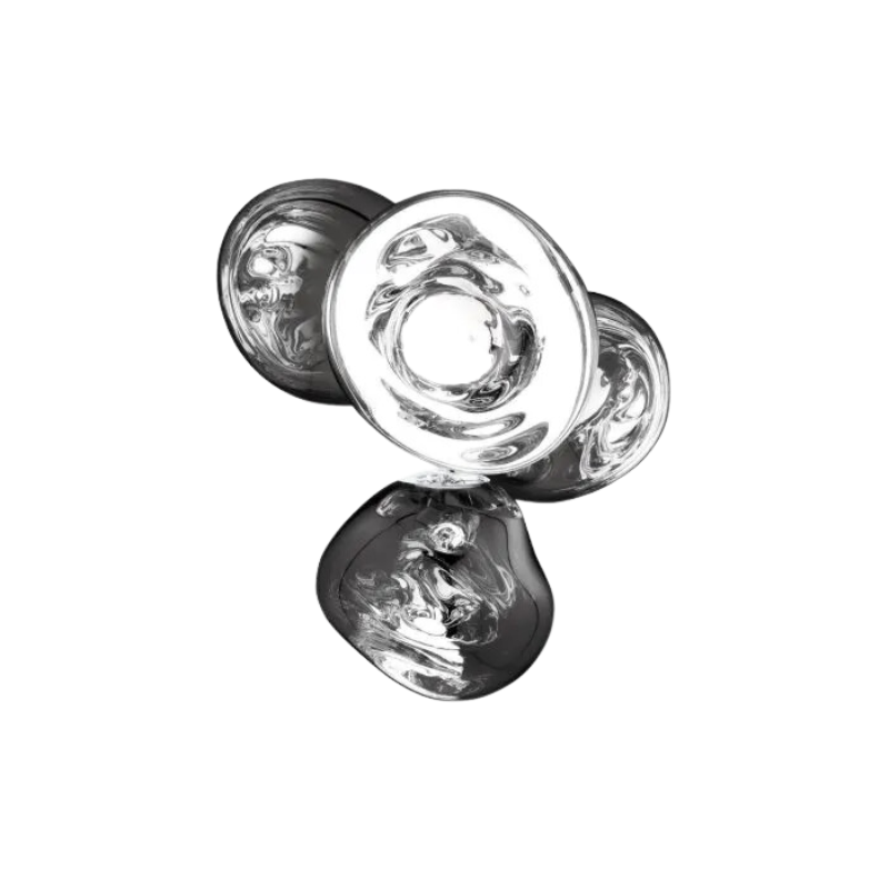 A swarm, huddle, herd, cluster or bunch; there are a thousand ways of configuring our lamps to produce an extraordinary lighting arrangement. The latest additions to Tom Dixon's Melt family includes the Melt Small Chandelier, featuring four orbs protruding from polished tubes and measuring one meter high. Fitted with their new LED module, Tom Dixon's Melt Chandeliers are an attempt to rethink the contemporary chandelier.