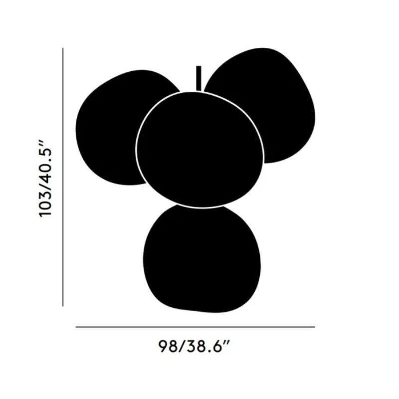 The dimensions of the Melt LED Small Chandelier from Tom Dixon. all-groups