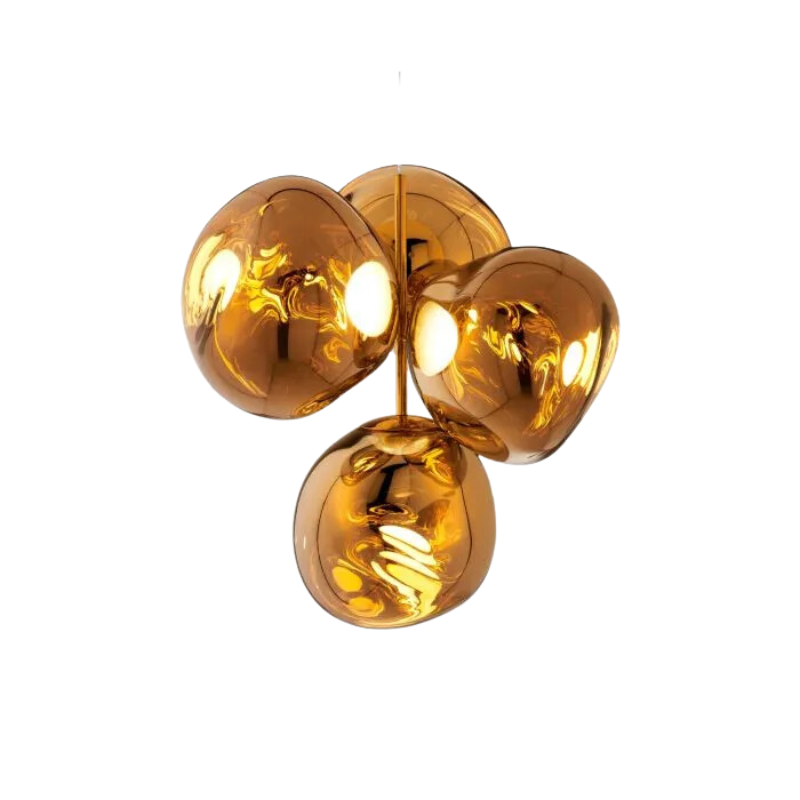 A swarm, huddle, herd, cluster or bunch; there are a thousand ways of configuring our lamps to produce an extraordinary lighting arrangement. The latest additions to Tom Dixon's Melt family includes the Melt Small Chandelier, featuring four orbs protruding from polished tubes and measuring one meter high. Fitted with their new LED module, Tom Dixon's Melt Chandeliers are an attempt to rethink the contemporary chandelier.