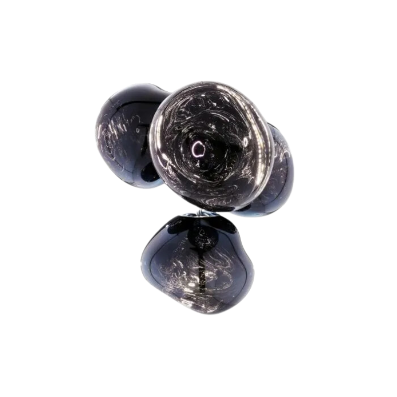 A swarm, huddle, herd, cluster or bunch; there are a thousand ways of configuring our lamps to produce an extraordinary lighting arrangement. The latest additions to Tom Dixon's Melt family includes the Melt Small Chandelier, featuring four orbs protruding from polished tubes and measuring one meter high. Fitted with their new LED module, Tom Dixon's Melt Chandeliers are an attempt to rethink the contemporary chandelier.