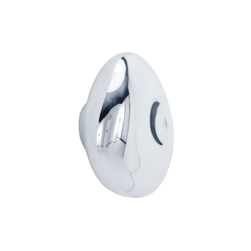 Tom Dixon's Melt LED Surface Wall Sconce is a beautifully distorted pendant in collection of modern finishes with matching ceiling rose. Featuring an integrated LED module, this ceiling light creates a mesmerizing melting hot-blown glass effect when turned on, and a mirror-finish effect when off. This piece is made in Germany using a high tech manufacturing techniques to achieve the perfect melted orb for your design.