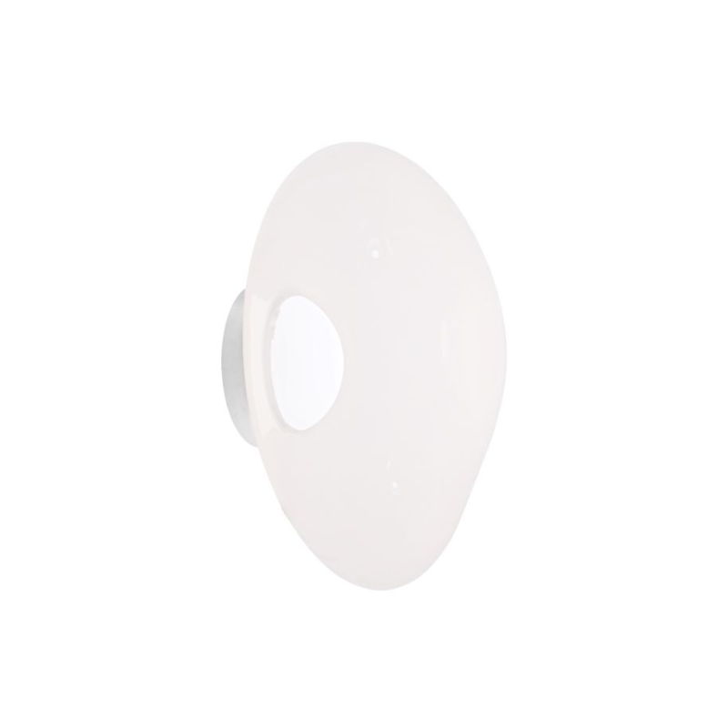 The Melt LED Surface Wall Sconce from Tom Dixon in opal and silver.