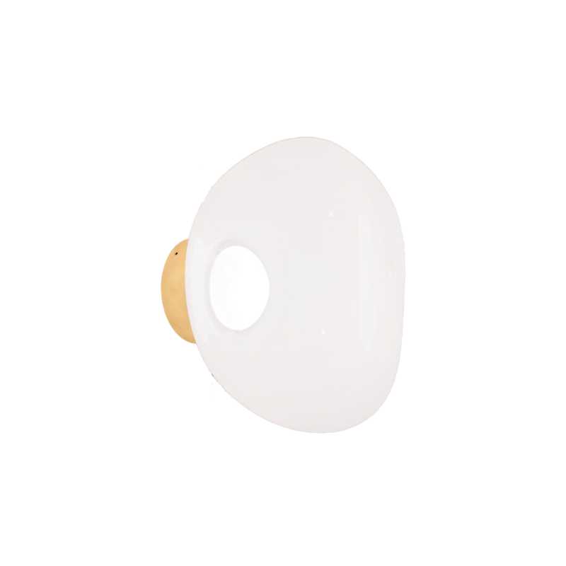 The Melt Mini LED Surface Wall Sconce from Tom Dixon in opal and gold.