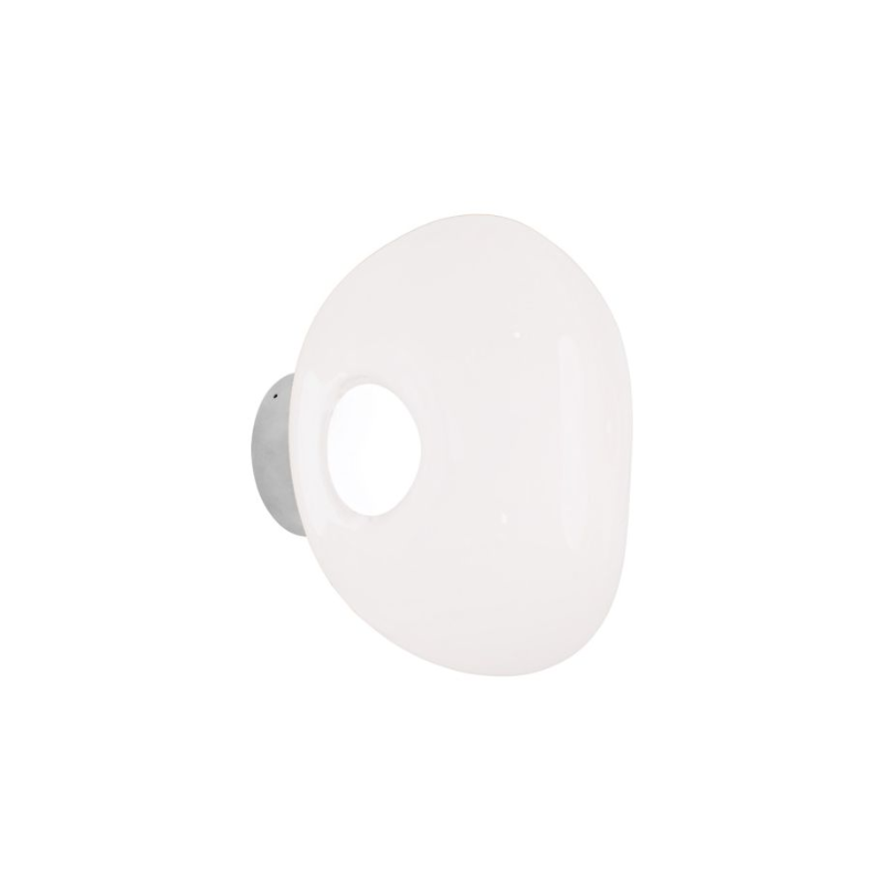 The Melt Mini LED Surface Wall Sconce from Tom Dixon in opal and silver.