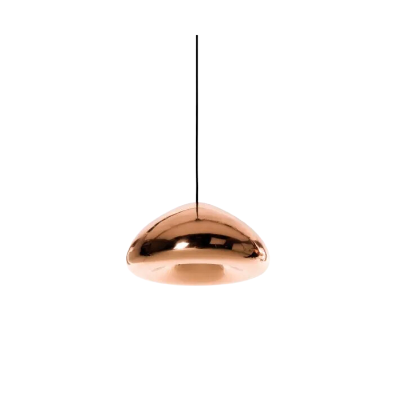 The process of creating Tom Dixon's Void is complex. Cut from a sheet of pure metal, each light is then pressed and spun, and brazed at the end to form a double-walled shade. The high-shine reflectivity achieved with lathing, polishing and caring for the base metals is a bold finish that carries across the Void collection.