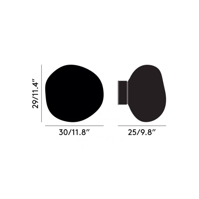 The dimensions of the Melt Mini LED Surface Wall Sconce from Tom Dixon. all-groups