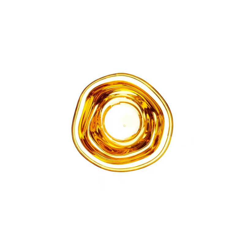 Tom Dixon's Melt is a beautifully distorted pendant in a modern Copper, Gold, Smoke and Chrome finishes and matching ceiling canopies. Featuring our integrated LED module, this ceiling light creates a mesmerizing melting hot-blown glass effect when on and a mirror-finish effect when off. Made in Germany using a high tech manufacturing technique to achieve the perfect melted orb.