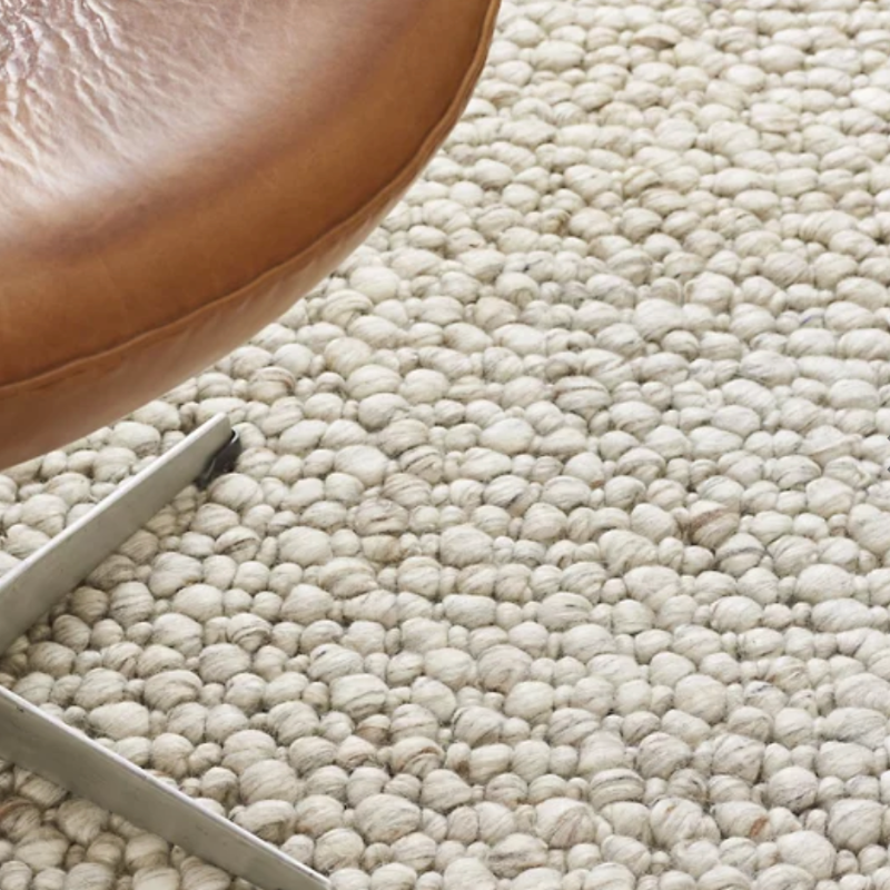 The Bubbles Area Rug from Toulemonde Boachart in a close up photograph within a lounge.