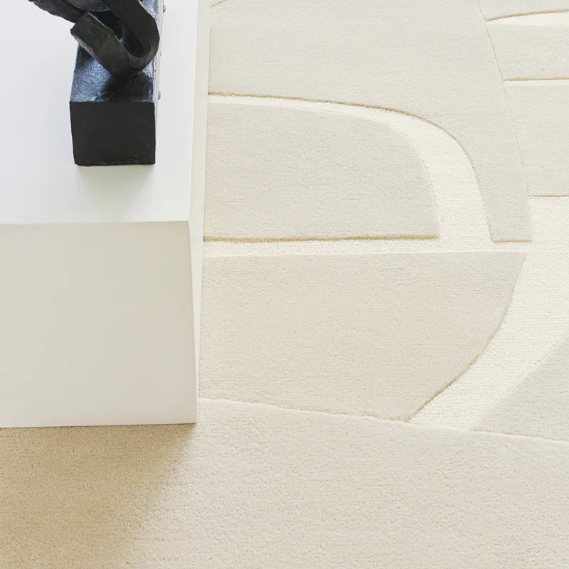 The Collage Wool Rug from Toulemonde Bochart in a close up.