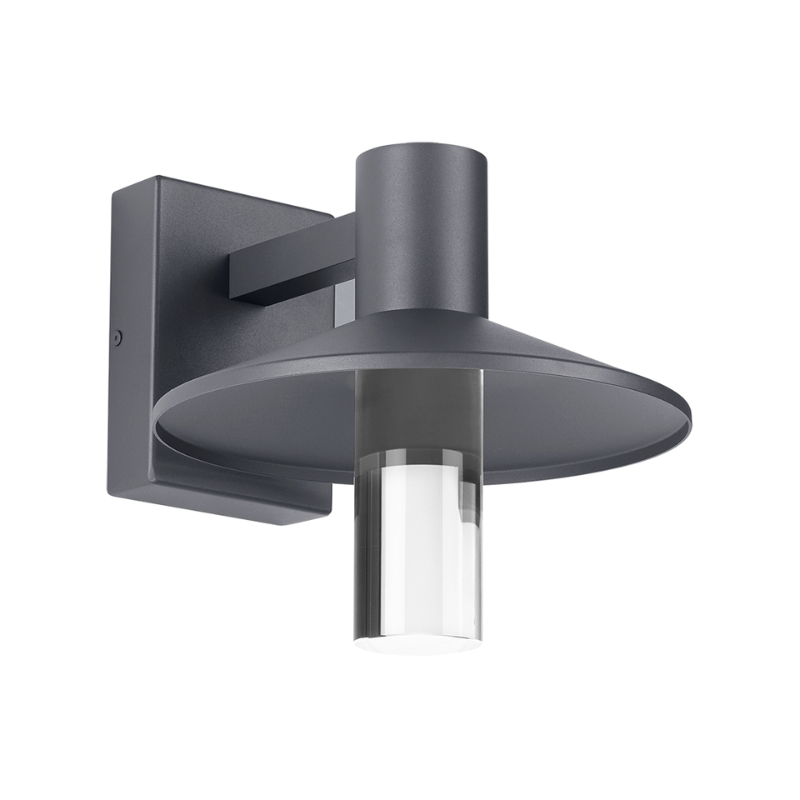 The Ash Cylinder Outdoor Wall Sconce from Visual Comfort and Co. in the 10 inch size and charcoal finish.