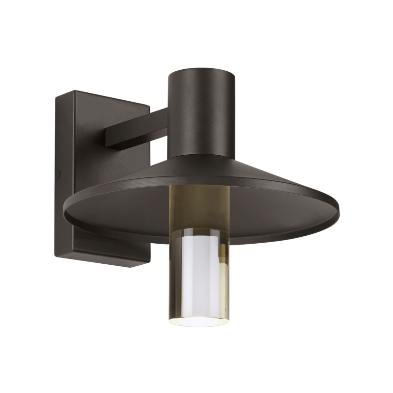 The Ash Cylinder Outdoor Wall Sconce from Visual Comfort and Co. in the 12 inch size and bronze finish.