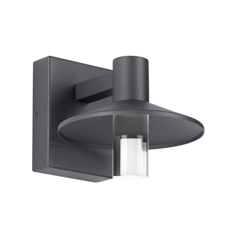 The Ash Cylinder Outdoor Wall Sconce from Visual Comfort and Co. in the 8 inch size and charcoal finish.