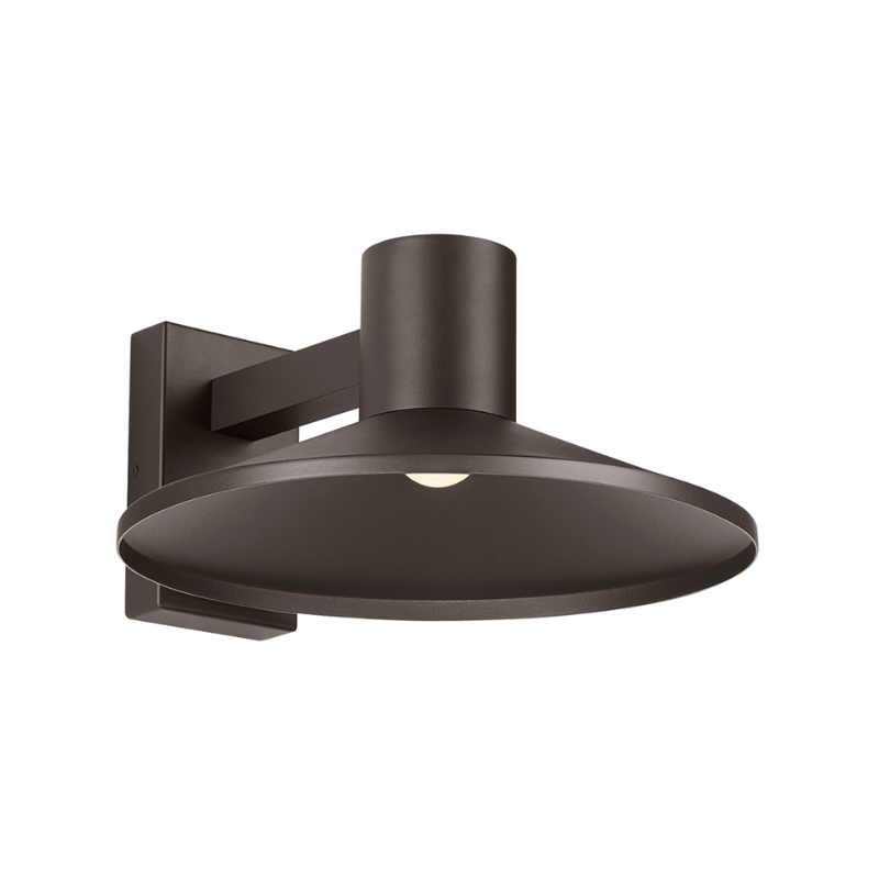 The Ash Dome Outdoor Wall Sconce from Visual Comfort and Co. in the bronze finish and 16 inch size.