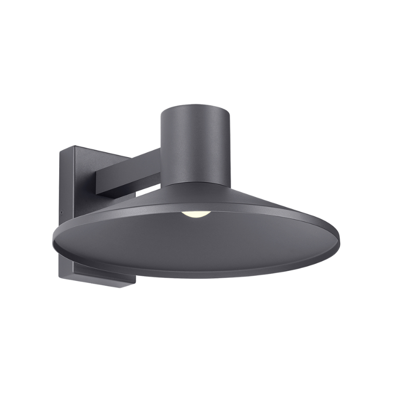 The Ash Dome Outdoor Wall Sconce from Visual Comfort and Co. in the charcoal finish and 16 inch size.