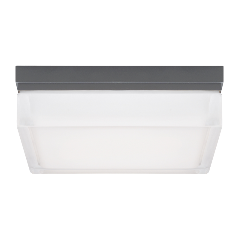 The large Boxie Outdoor Wall Sconce from Visual Comfort and Co in charcoal.