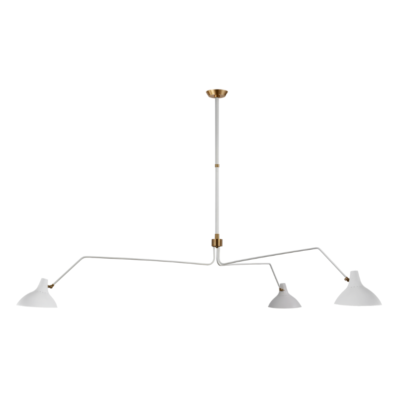 The Charlton Grande Triple Arm Chandelier from Visual Comfort and Co in white.