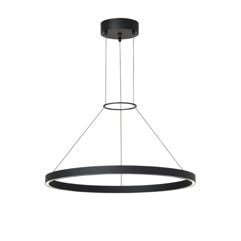 The 24 inch Fiama Suspension Light from Visual Comfort and Co in matte black.