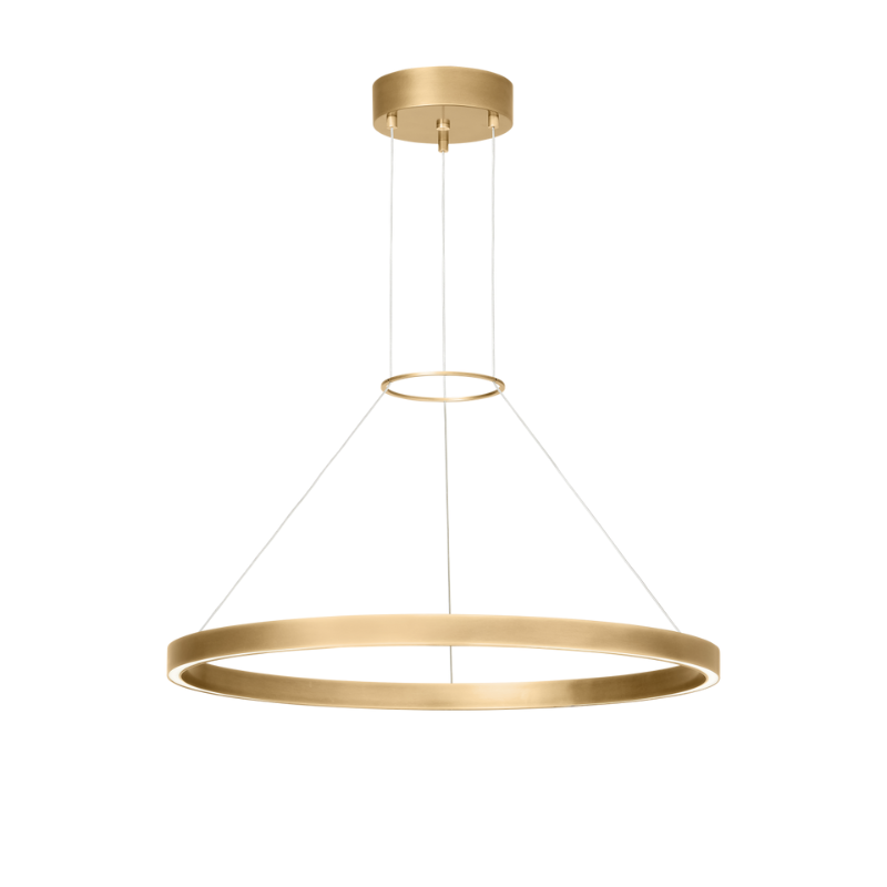 The 24 inch Fiama Suspension Light from Visual Comfort and Co in plated brass.
