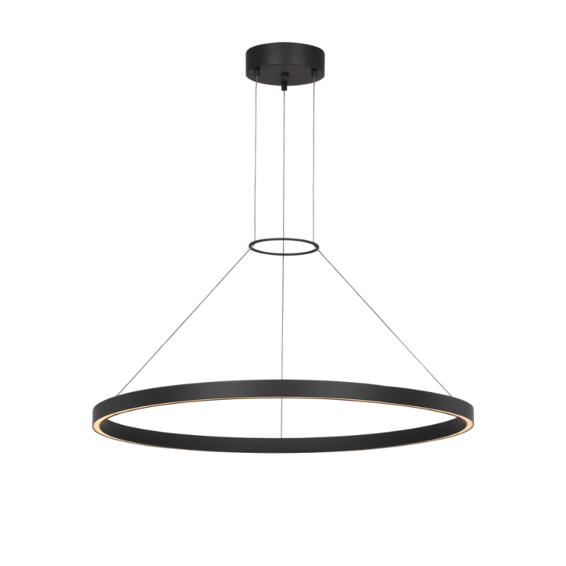 The 30 inch Fiama Suspension Light from Visual Comfort and Co in matte black.
