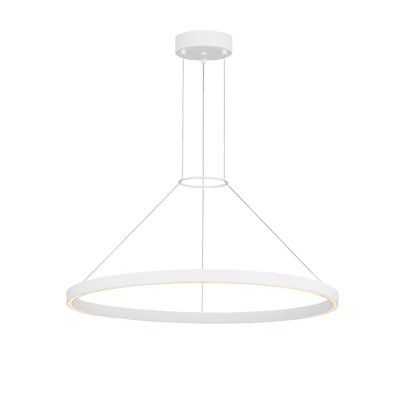 The 30 inch Fiama Suspension Light from Visual Comfort and Co in matte white.