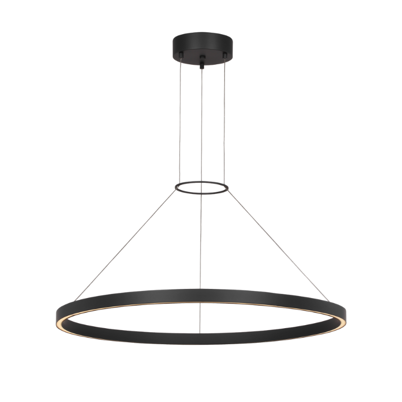 The 36 inch Fiama Suspension Light from Visual Comfort and Co in matte black.
