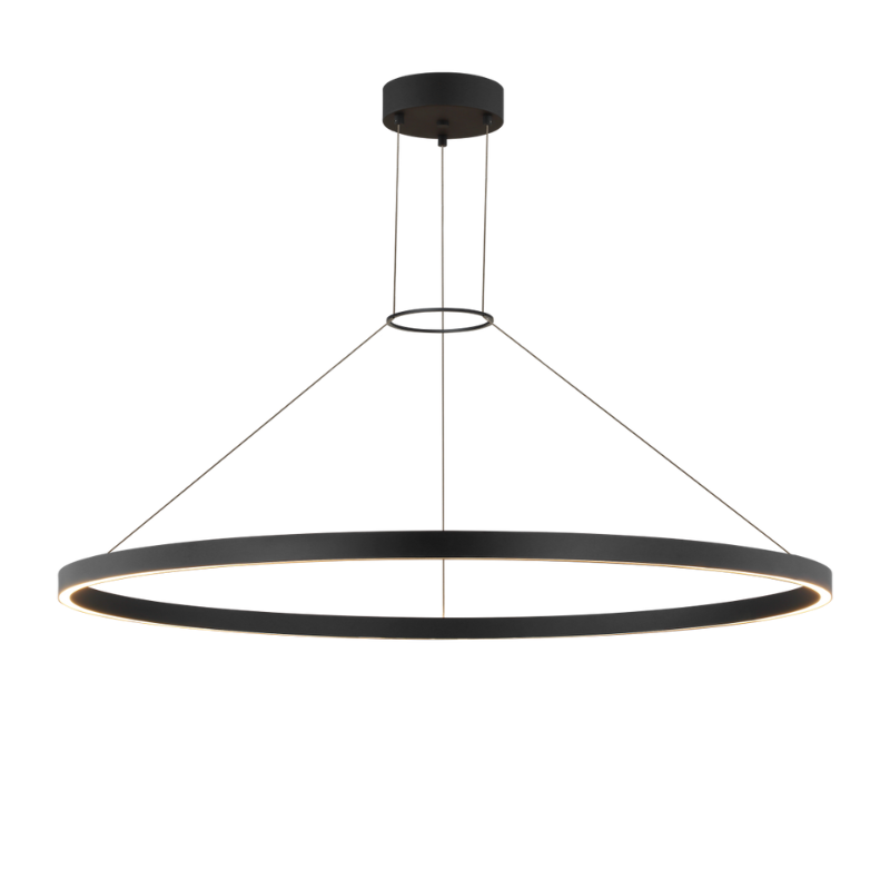 The 48 inch Fiama Suspension Light from Visual Comfort and Co in matte black.
