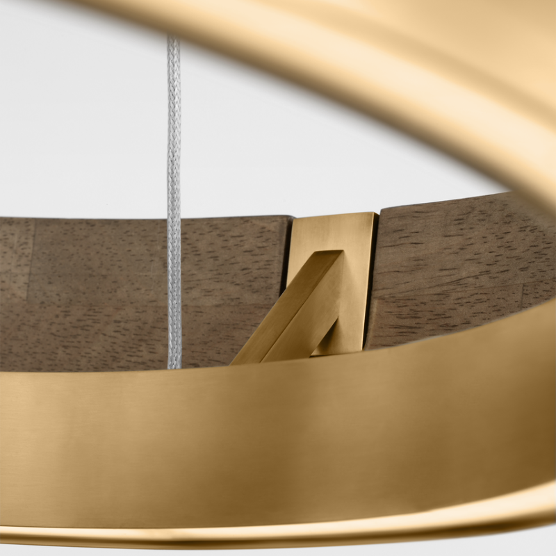 The Grace Chandelier by Sean Lavin is designed with two rings that illuminate this contemporary chandelier. A large outer ring provides organic texture while complemented by a decorative inner ring, housing gently diffused upward and downward LEDs.