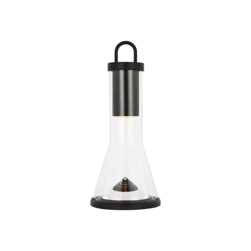 The Kandella Rechargeable Table Lamp from Visual Comfort and Co in black.