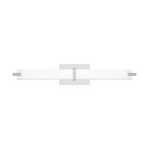 The Metro Bathroom Sconce from Visual Comfort and Co in chrome.