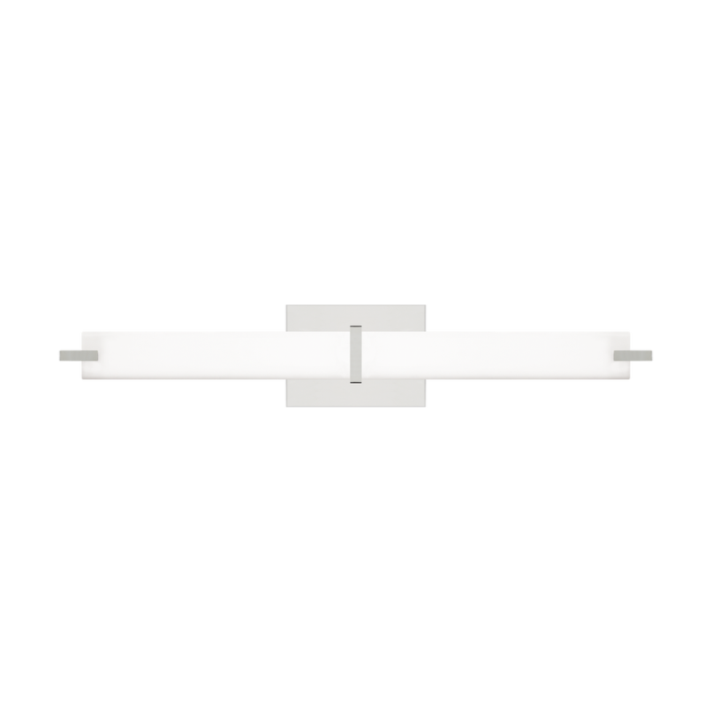 The Metro Bathroom Sconce from Visual Comfort and Co in chrome.
