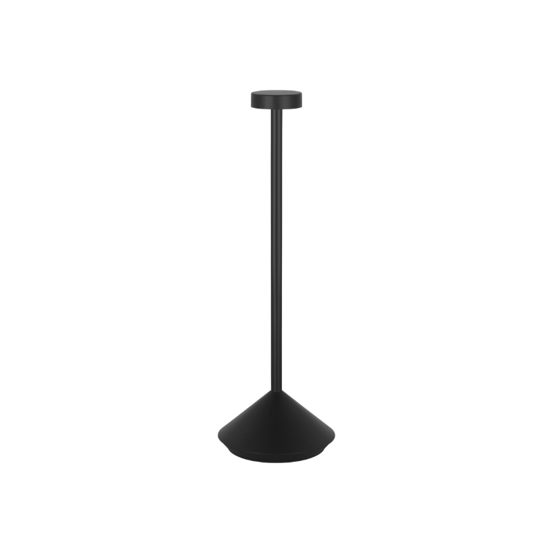 The Moneta Rechargeable Table Lamp from Visual Comfort and Co in black.