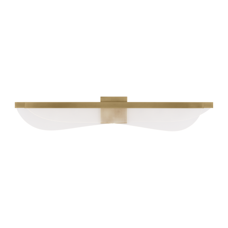 The 36 inch Nyra Bathroom Sconce from Visual Comfort and Co in plated brass.