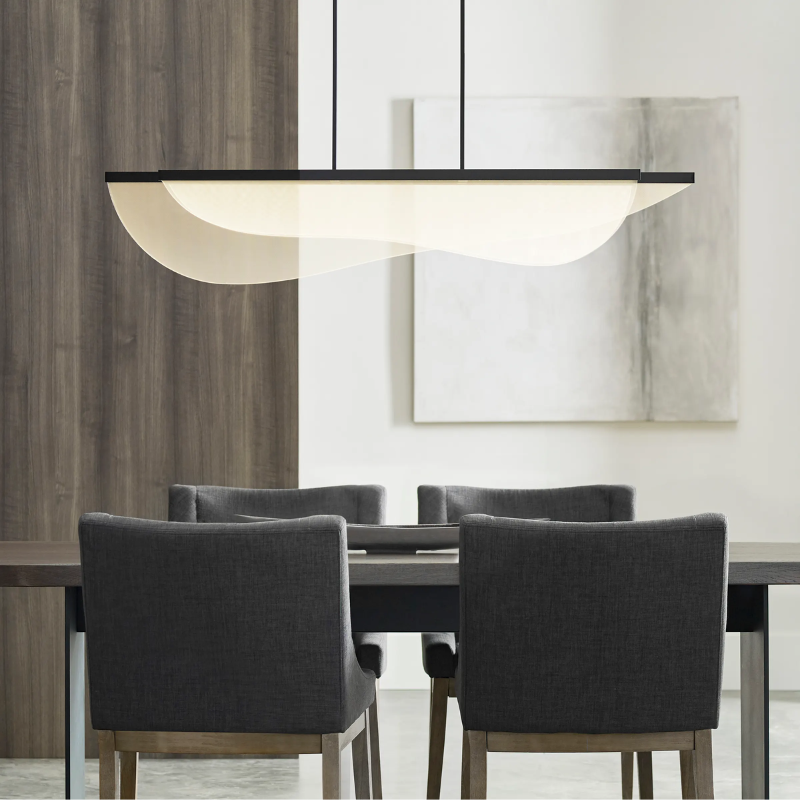 The Nyra Linear Suspension from Visual Comfort and Co in an office.