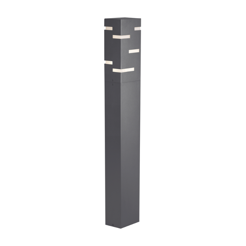 The Revel Outdoor Bollard from Visual Comfort and Co. in the 42 inch size and charcoal finish.