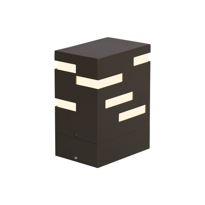 The Revel Outdoor Bollard from Visual Comfort and Co. in the 8 inch size and bronze finish.