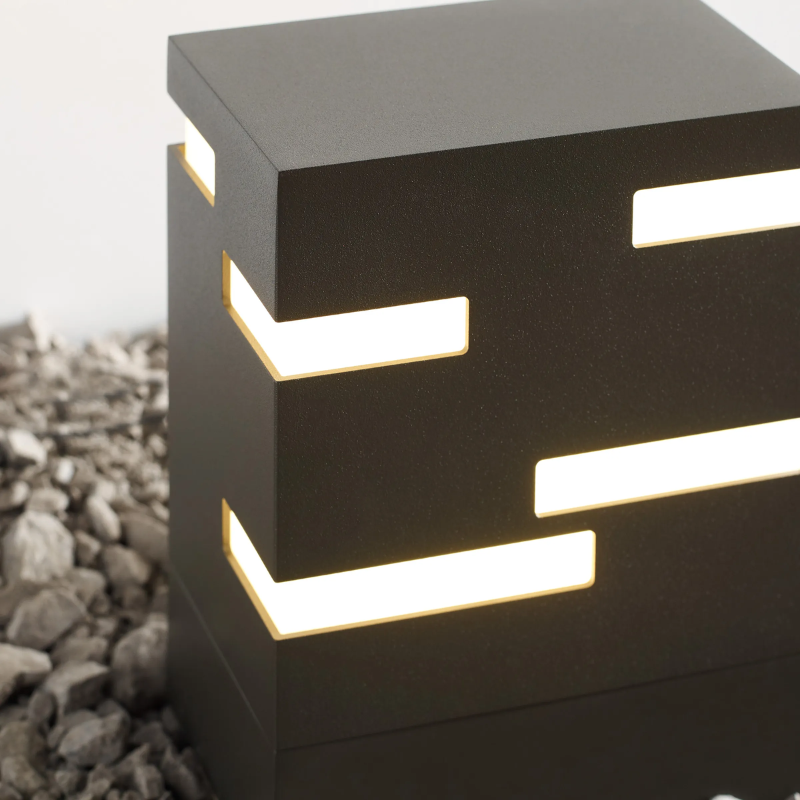 The Revel Outdoor Bollard from Visual Comfort and Co. in a detailed shot of the light.