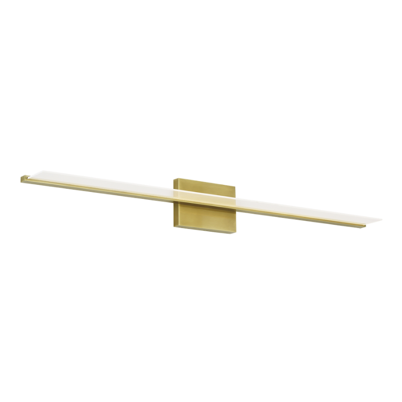 The 48 inch Span Vanity Light from Visual Comfort & Co. in plated brass.