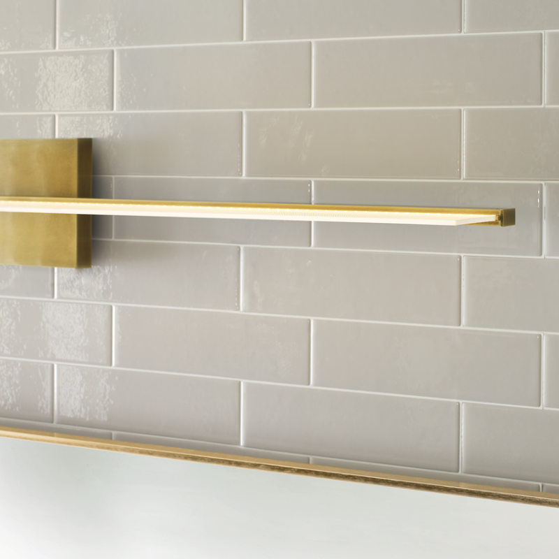 The Span Vanity Light from Visual Comfort & Co. in a detailed close up shot.