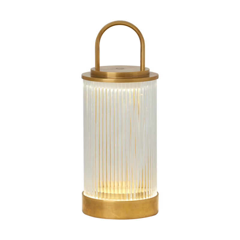The Tawa Accent Rechargeable Table Lamp from Visual Comfort & Co in brass.