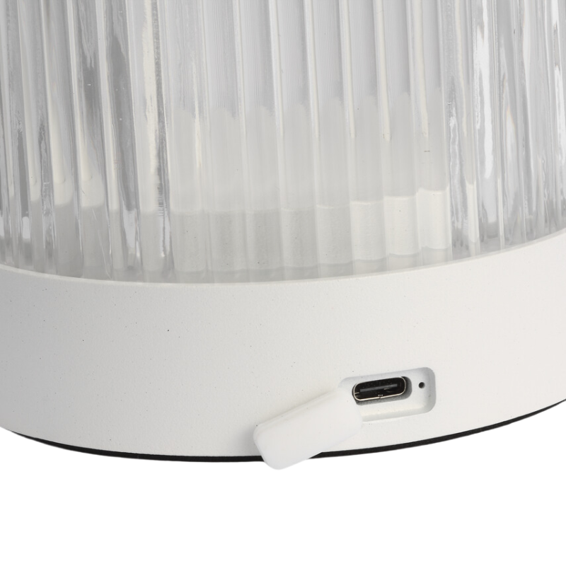 The Tawa Accent Rechargeable Table Lamp from Visual Comfort & Co in matte white, a portable lamp.