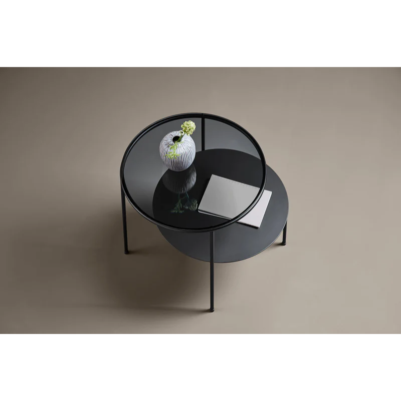 A high angle view of the Duo Side Table from Woud.