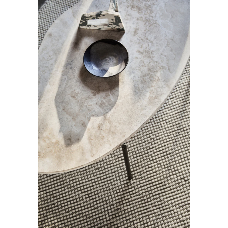 The Ivory La Terra Occasional Table from Woud from a high angle.