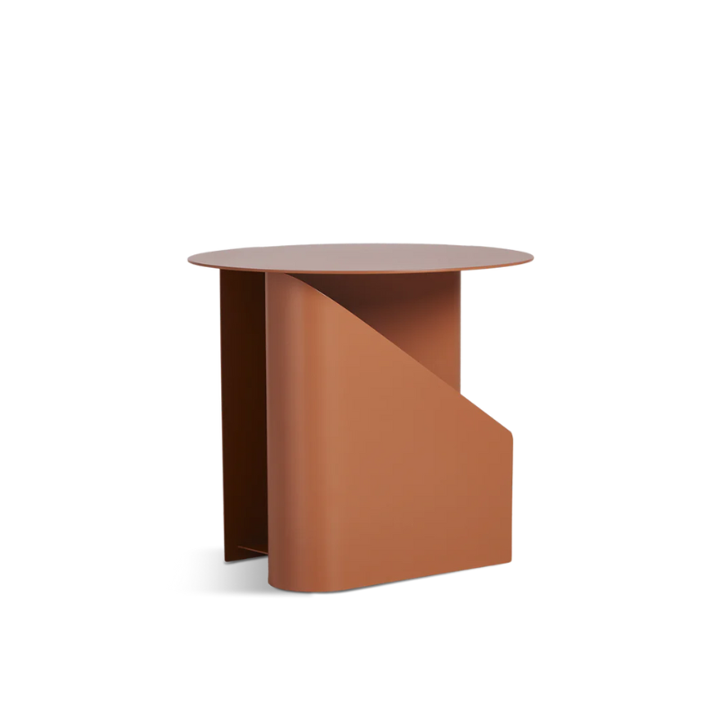 The Sentrum side table follows the principle of simplicity as it has been stripped from all unnecessary elements. What is left is a strong base and geometrical expression with pure functionalities. The S-shaped construction makes the center of attention and creates two spaces for storage on both sides to enhance the usability of the side table - ideal for magazines and books.