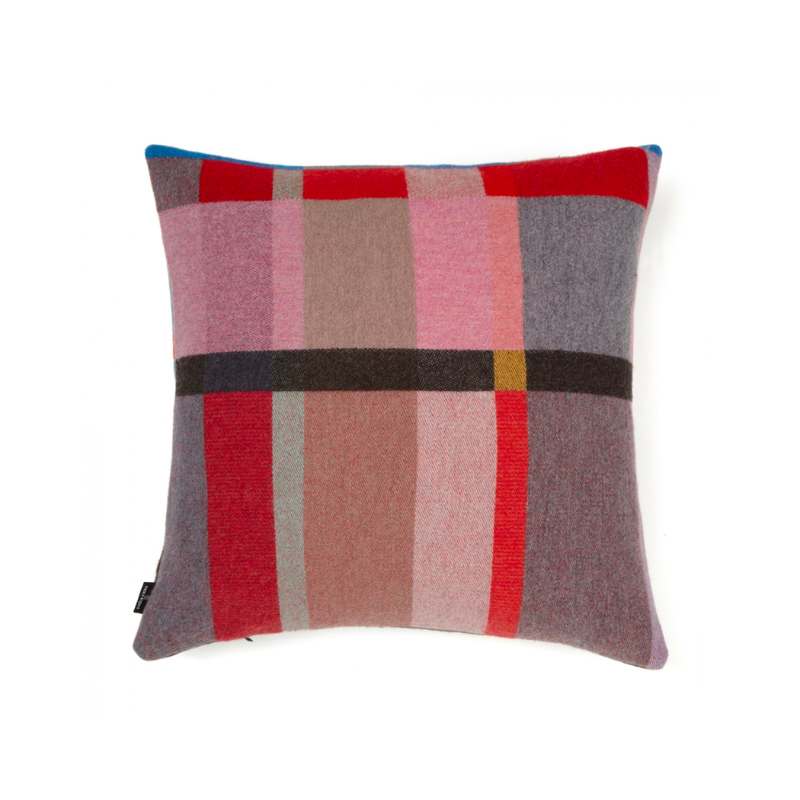 Lasdun Lambswool Block Cushion pink throw pillow.
