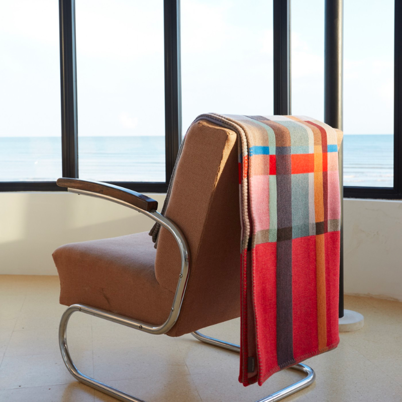 he Block Throw Collection by Wallace & Sewell is woven with sumptuous merino lambs wool and felted to create a super soft, inviting quality.