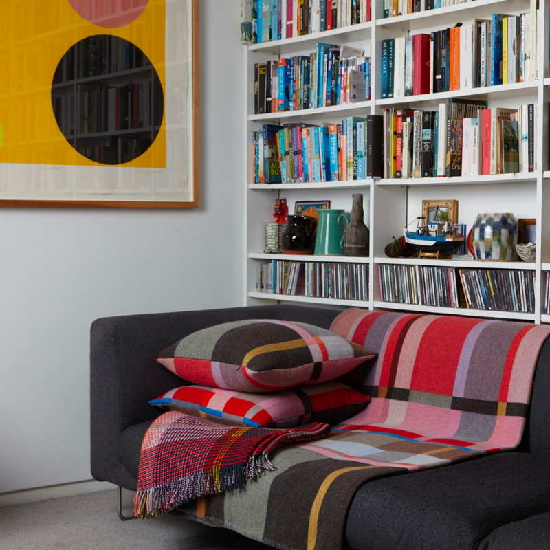 he Block Throw Collection by Wallace & Sewell is woven with sumptuous merino lambs wool and felted to create a super soft, inviting quality.